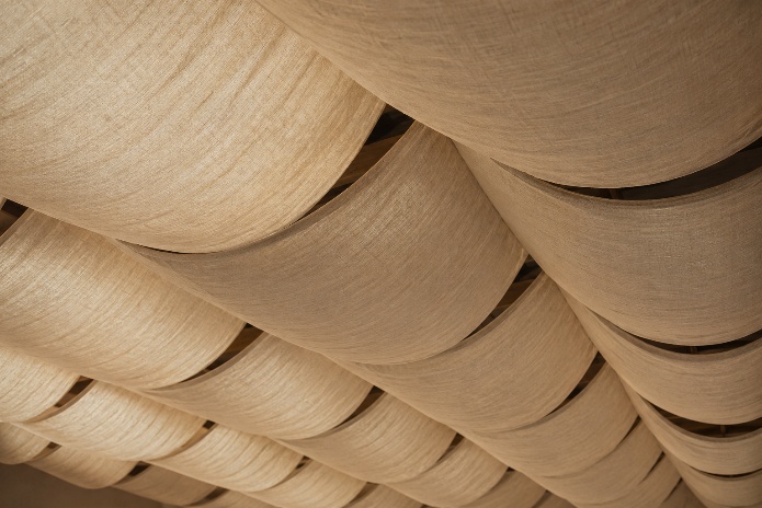 Draped ceiling fabric detail at PAYOTE